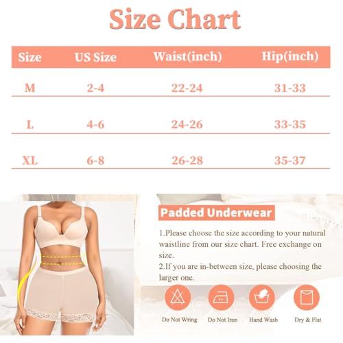 PALAY® Hip Pads for Women Underwear Butt Lifter Panty Invisible Body Shaping Butt Lifting Underwear High Waist Women Hip Pads Enhancer Shorts, XL (Beige) - 1