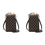 PALAY® Crossbody Phone Bag for Women Stylish PU Leather Mobile Holder Pocket Purse Wallet Pouch with Zipper Sling Mini Shoulder Brown 2PCS