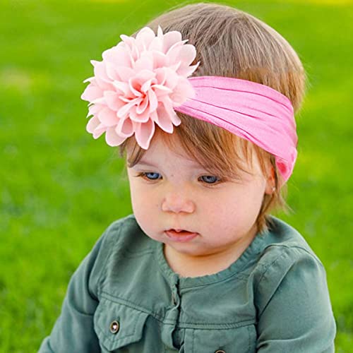 PALAY® Girl 6Pcs Headbands Baby Hair Bands Flowers Chiffon Nylon Head Wrap Soft Stretchy Hair Wrap Cute Hair Accessories For Newborn Infant Toddlers Kids, Multi-Colour