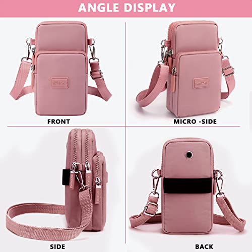 PALAY® Small Crossbody Phone Bag for Women Mini Wallet Shoulder Crossbody Phone Bag with Earphone Cable Hole Wallet Clutch Bag for Women