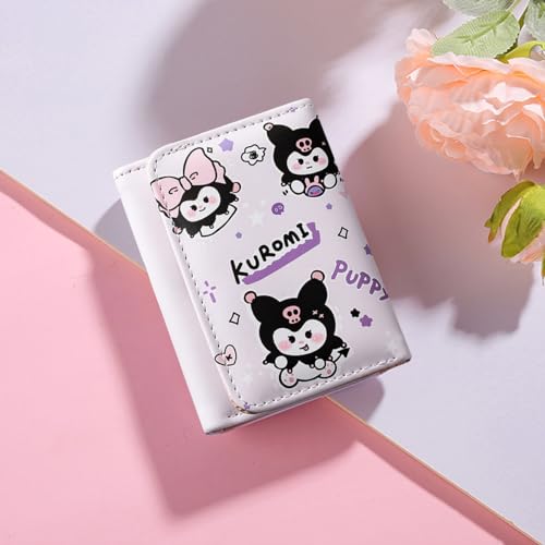 PALAY® Girls Wallet Kawaii Sanrio Purse Cartoon Kuromi Card Bag Coin Purple Trio-fold Cash Gift Birthday 3PCS
