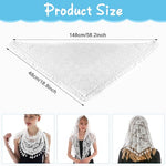 PALAY® Lace Shawl Women Lace Mantilla Triangle Lace Mass Veil for Women Tassle Rose Jacquard Lace Shawl Headwear Wedding Lace Veil Headwear