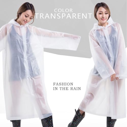 PALAY® Optifit 6PCS Rain Ponchos for Men Women Reusable EVA Raincoats with Hood for Camping Hiking Music Festival Outdoor Activities