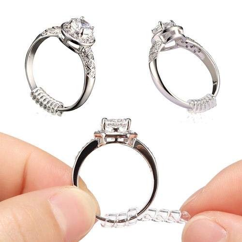 PALAY® Invisible Ring Adjuster Set for Loose Oversized Rings Spiral Coil Ring Fitter Tightener Set (4peice,2mm/5mm Coil and 3mm/5mm Flat Coil)