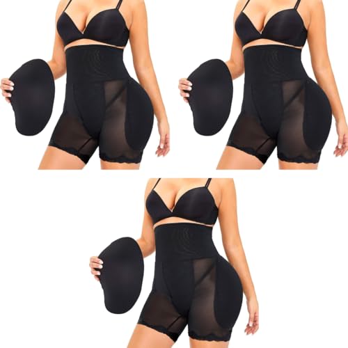PALAY® Hip Pads for Women Hip Dip Enhancer Shapewear High Waist Butt Lifter Pad Panties XXL 3 PCS Black