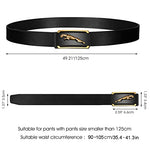 PALAY® Leather Belt Auto Adjustable with Lock Buckle for Men,Fashion Golden Leopard Pattern Design,Long 130cm