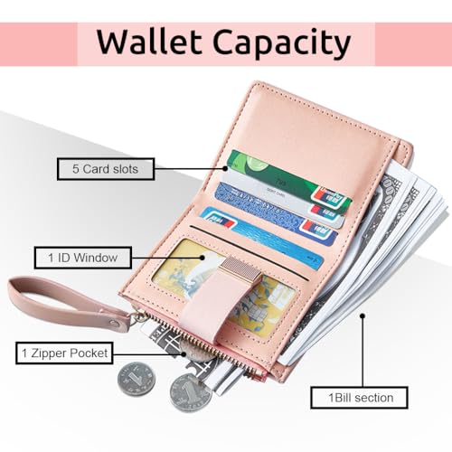 PALAY® Leather Wallet for Women RFID Blocking Wallet Women's Small Purse Ladies Bifold Purse Credit Card Wallet with Lanyard