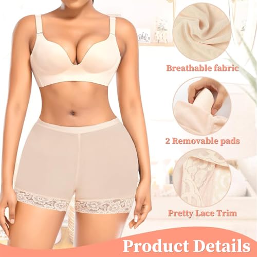 PALAY® Hip Pads for Women Underwear Butt Lifter Panty Invisible Body Shaping Butt Lifting Underwear High Waist Women Hip Pads Enhancer Shorts, XL (Beige) - 1