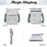 PALAY® Women Purse Bag Casual Phone Pouch Canvas Cloth Sling Minimalism Print Small Crossbody Shoulder 3 PCS
