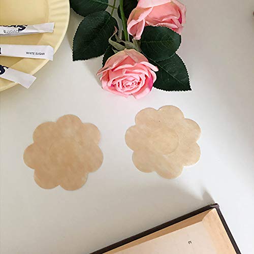 PALAY® House of Quirk Women's Self Adhesive Nipple Breast Covers Sexy Breast Pasties Adhesive Bra Disposable (Beige)