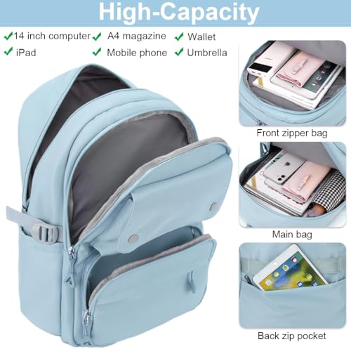 PALAY® Fashion Student Large Travel Laptop Multi-pouches Girls School Backpack 2 PCS