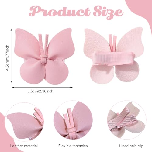 PALAY® 10Pcs Girls Bow Hair Clip Cute Butterfly Hair Bows For Kids Girls Small Pu Hair Bow Clips Fully Lined Alligator Bow Hair Accessories For Baby Toddlers Kids, Multi