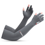 PALAY Hand Gloves for Sun Protection with UPF 50+ and Open Finger Tips | Ice-Silk Grey