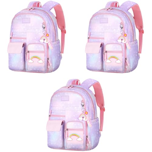 PALAY® School Backpacks For Girls Gift For Kids 6-12 Years Old Pink 3 PCS