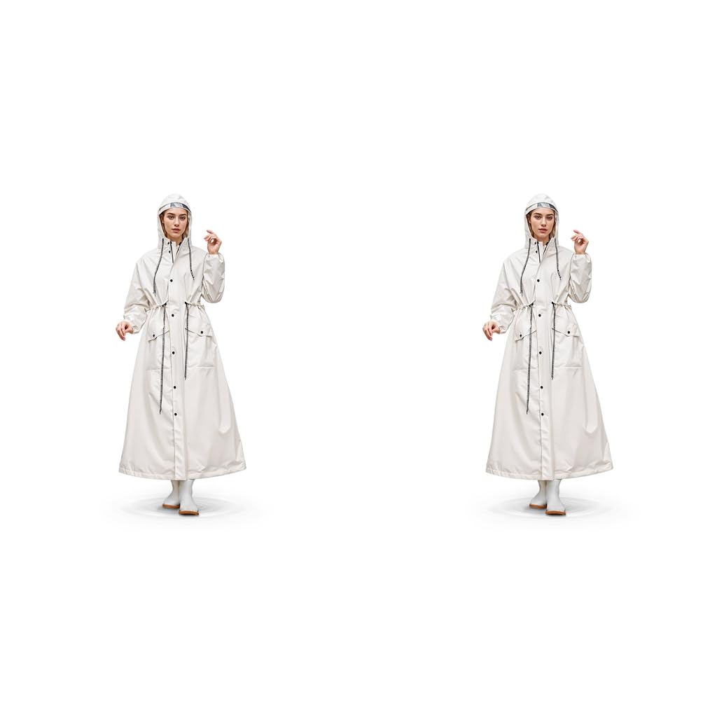 PALAY Women Raincoat for Riding and Outdoor Use with Wide Brim Hood | 129cm EVA Waterproof
