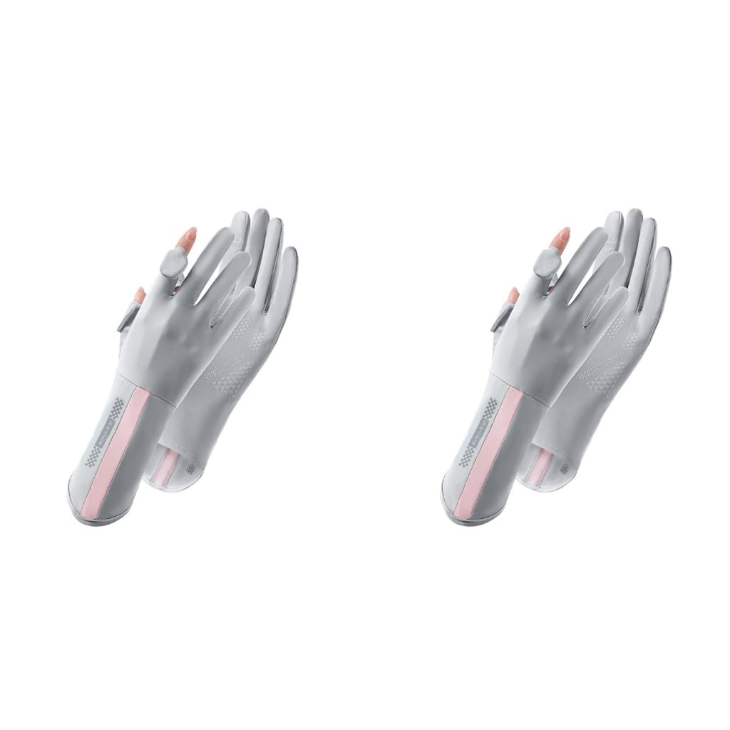 PALAY Hand Gloves for Bike Riding with Non Slip Touch Screen Design and Grey 2PCS | UV Sun Protection UPF 50 Plus for Women