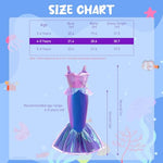 SNOWIE SOFT® Mermaid Dress for Kids Girls - Little Mermaid Costume for Girls with Bag Princess Dress for Girls 5-6 Years Birthday Gift