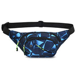 PALAY® Geometric Blue Waterproof Chest & Bum Bags,Stylish Fanny Pack Lightweight with Adjustable Strap for Outdoor,Sports,Running,Hiking for Men & Women