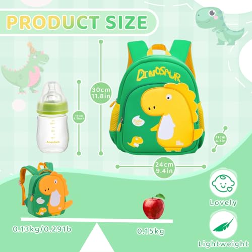 PALAY® Kids School Backpack Cartoon Dinosaur Backpack Kindergarten Preschool Kids Bookbag Girls Boys Backpack for School, Travel Backpack School Gift for Toddler 3-5 Years Old