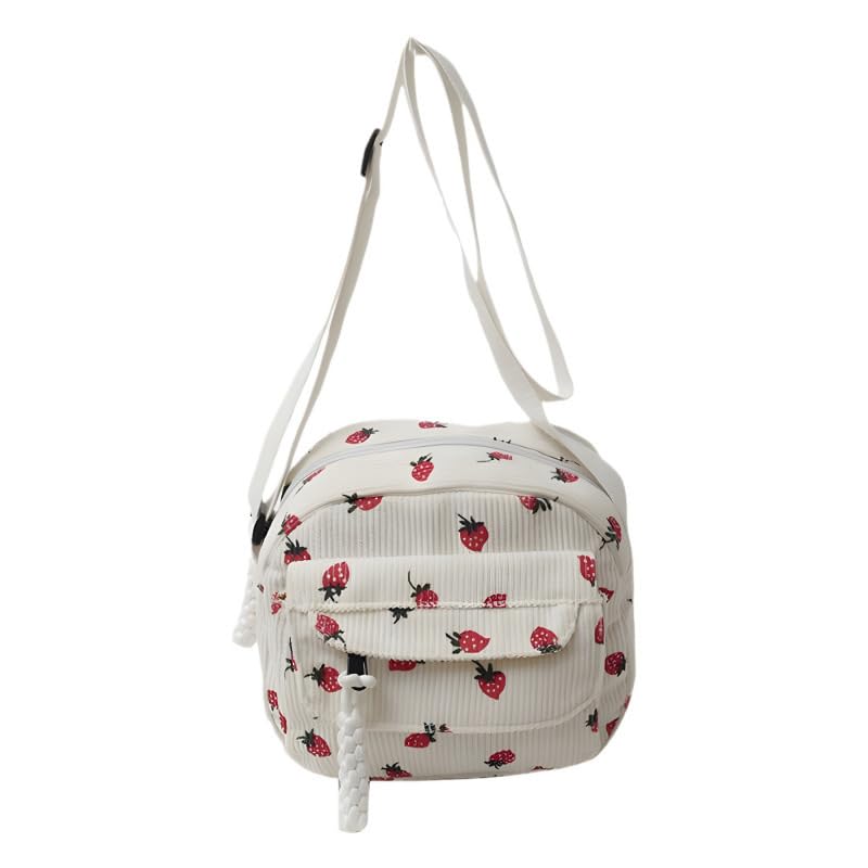 PALAY® Purses for Women Cute Strawberry Bag Corduroy Crossbody Bags for Women Messenger Bags Cute Sling Bag Woman