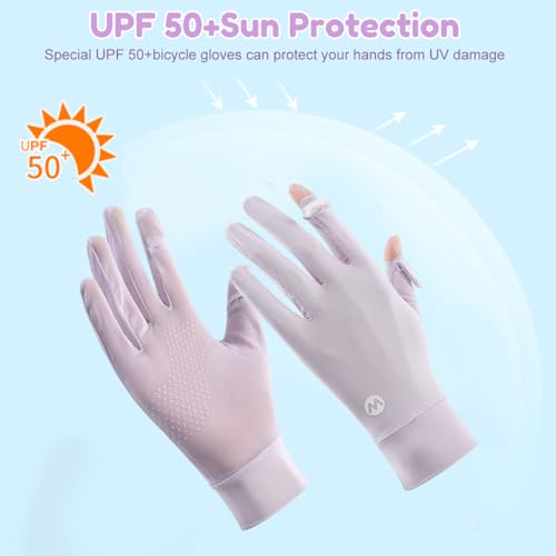 PALAY® Hand Gloves for Sun Protection, Gloves for Women Bike, UPF 50+ UV Protection Breathable Mesh Summer Glove for Golf, Cycling, Sports (Purple)