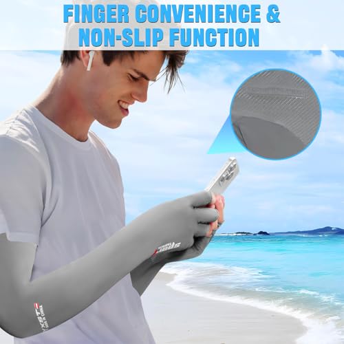 PALAY® 2 Pairs Hand Gloves for Sun Protection Arm Sleeves for Men Women UV Protection Cooling Summer Hand Cover Breathable Quick Dry Silk Gloves Bike Riding,Driving,Hiking