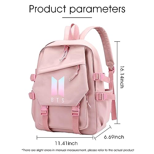 PALAY® BTS Bag for Girls, Kids Stylish Kpop Bangtan BTS School Backpack for Boys, Girls Student Bag for School, College Shoulder Backpack for Girls, Boys Laptop Bags BTS Gift Girls, Boys - Black