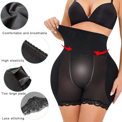 PALAY® Hip Pads for Women Hip Dip Enhancer Shapewear High Waist Butt Lifter Pad Panties XXL 3 PCS Black