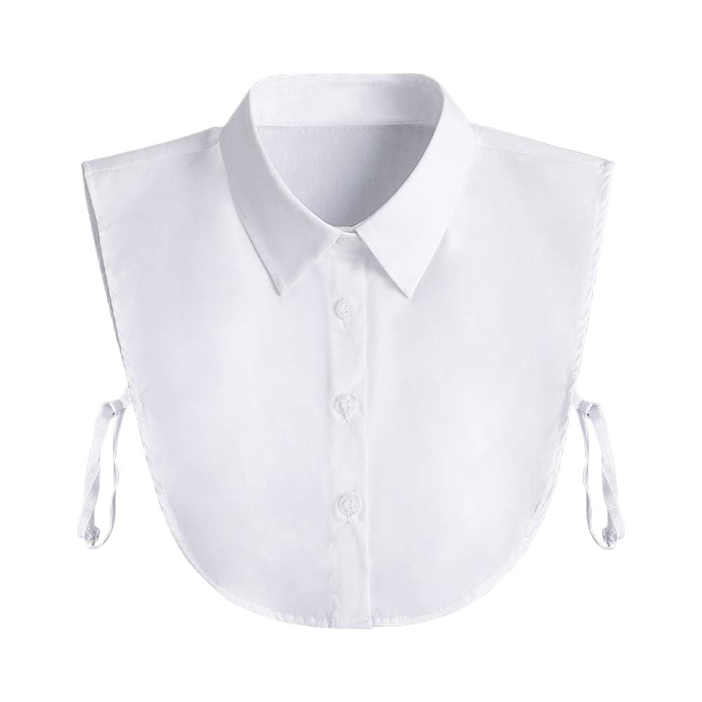 PALAY® Detachable Collar for Women, Girls White Fake Collar Cotton Half Shirt Detachable False Shirt Collar Women and Girls - 1