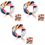 PALAY® Women Satin Square Silk Scarf Comfy Feeling 23 × 23 inches 3PCS