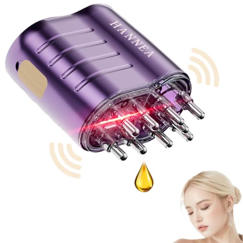 HANNEA® Aplicador Eléctrico de Aceite para El Cabello y Masajeador Del Cuero Cabelludo 2 En 1, Depósito de Aceite de 10ML con Terapia de Luz Roja, Adecuado para El Cuidado Del Cuero Cabelludo de Mujer