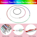 PALAY® 32PCS Stainless Steel Keychain, 1.5mm Coated Wire Keychain Cable Large Key Rings for Luggage Tags, Key Tags, Keyrings, Kitchen Utensils (15cm*1.5mm)