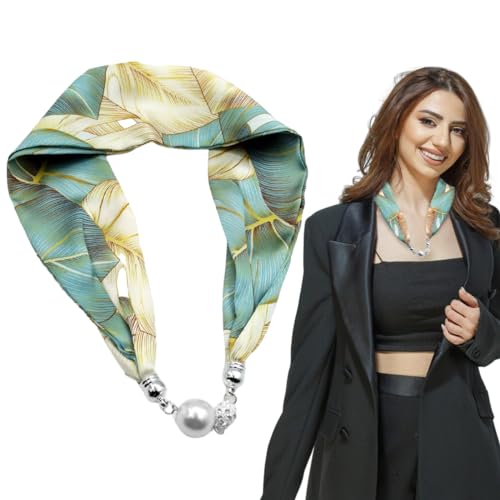 PALAY® Neck Scarf for Women Stylish Satin Silk-feel Head Fashion Print Neckerchief Necktie with Magnet Buckle 3 PCS