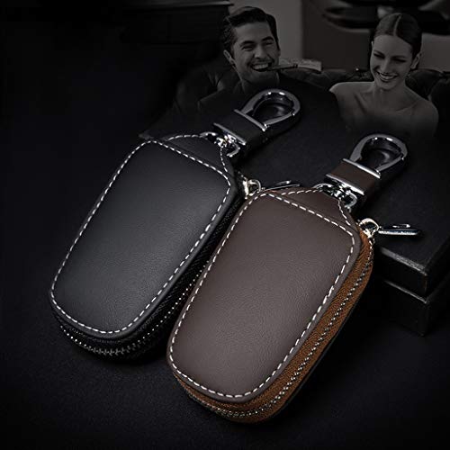 PALAY® Brown PU Leather Car Key Case Smart Holder Protection with Chain Bag,Coin Holder,Auto Remote Keyring Wallet