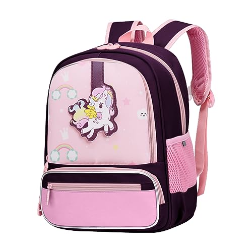 PALAY® Unicorn Bags for Girls Kids Cartoon Print Lightweight Backpack for School, Travel, Camping, Burden-relief School Bag For Girls 3-7 Years Old