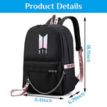 SANNIDHI® Kpop Bangtan Boys Casual Backpack Daypack Laptop Bag School Bag Bookbag Shoulder Bag with USB Charging Port