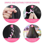 PALAY® 12PCS Spiral Hair Braids Makers 10in Braided Band Clip Elastic Braiding Tool Rope Beads Charms Easy Twister Cute Styling Accessories for Girls Kids Party Festival