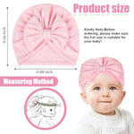 PALAY® 3 Pack Turban Cap for Baby Girl Boy Cute Stretchy Baby Cap Soft Infant Beanie Baby Hat for Newborns Baby Head Cap Hat Accessories Shower Gifts Turban Bow Baby Cap 6-12 Months