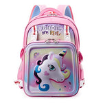 PALAY® 2 in 1 Unicorn Backpack Messenger Bag 16'' Cartoon School Backpack for Girls Gift for Kids Primary (Pink)