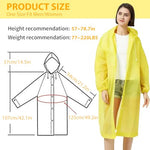 PALAY® Rain Ponchos for Men Women, Reusable PEVA Raincoats with Hood for Rain Ponchos for Camping, Hiking, Music Festival, Outdoor Activities