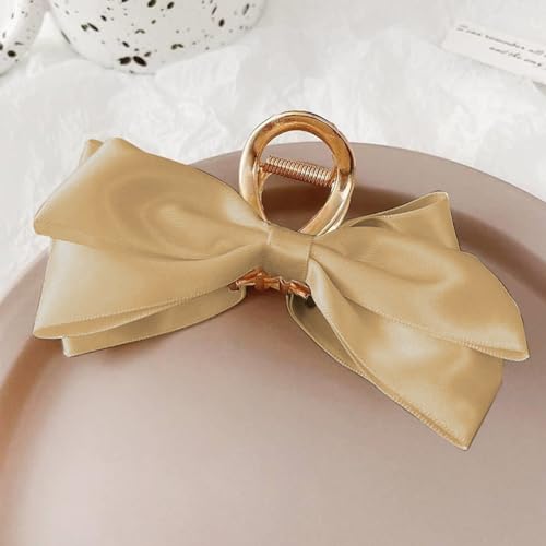 PALAY® Large Bow Hair Claw Clips for Women Metal Hair Bow Claw Clip for Medium Thick Hair, Non-slip Strong Hold Golden Big Hair Clamp - Casual & Formal Wear