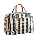 PALAY® Duffle Bags for Women Travel Large Waterproof PU Leather Printed Shoulder Bag with Strap Round Bag for Women Travel & Office Black