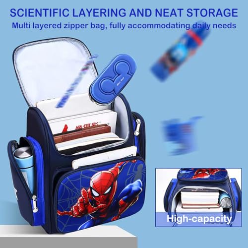 PALAY® School Bags for Boys Spider Man Bag School Backpack