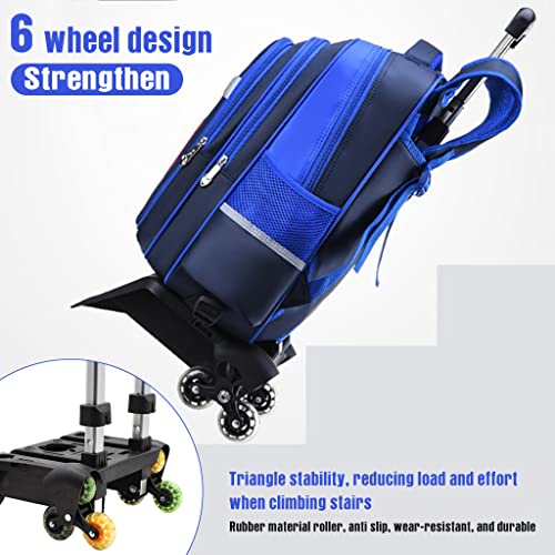 PALAY® School Backpack for Boys Girls Travel Backpack on Wheel Boys School Backpack with 6 Wheel, Detachable Wheel Stand with Puller New School Bag for Primary Gift School Backpack