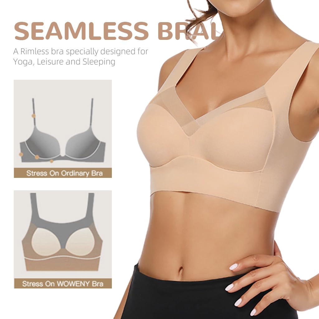 PALAY Seamless Bra for Women with 0.2 cm Ice Silk Fabric and Wireless 360° Stretch | Push-Up Comfort