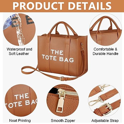 PALAY® PU Tote Bag for Women Cross Body with Detachable Shoulder Belt Fashion Handhold 3 PCS