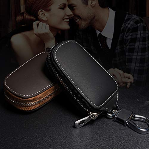 PALAY® Brown PU Leather Car Key Case Smart Holder Protection with Chain Bag,Coin Holder,Auto Remote Keyring Wallet