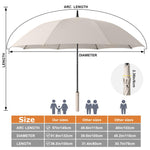 PALAY Big Umbrella for Men with 132cm Canopy and Auto One Touch Open | Windproof Beige