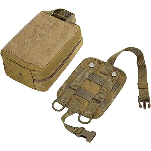 PALAY® Metallic Medical Molle Pouch Tactical,1000D Nylon First Aid Pouch,Big Capacity EMT Pouch Utility,Heavy Duty Military Grade Rip Away Ifak Pouch for Home and Outdoor Activities