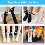 PALAY® 2 pair Cotton Socks Unisex Socks Funny Couple Socks Ankle Socks for Men Women Home Socks Floor Socks Friendship Gift Christmas Gift (Black & White)